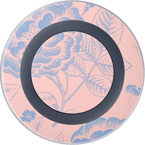 Rose Quartz & Serenity Floral Wireless Charger Skin