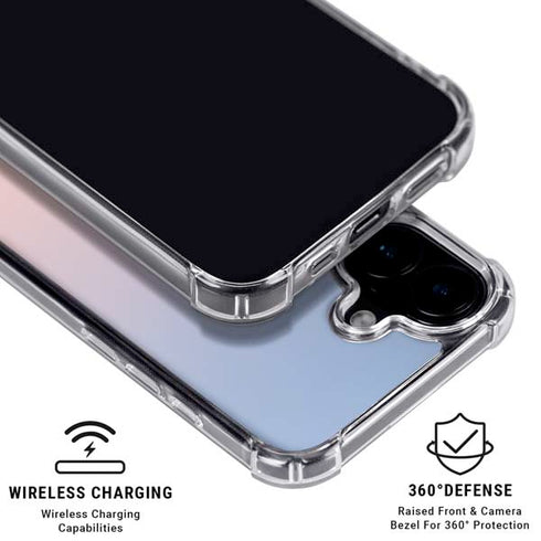 Rose Quartz & Serenity Ombre iPhone 16 Plus Clear Case