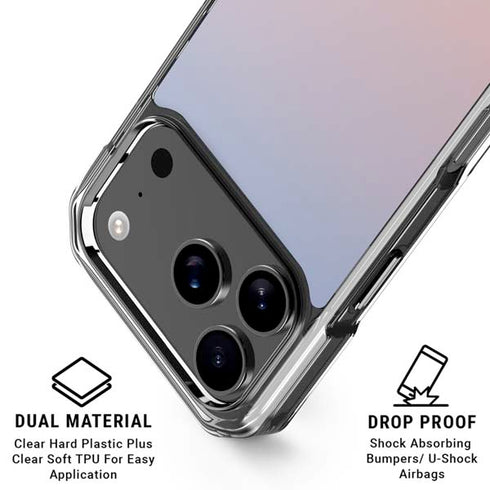 Rose Quartz & Serenity Ombre iPhone 17 Pro Clear Case