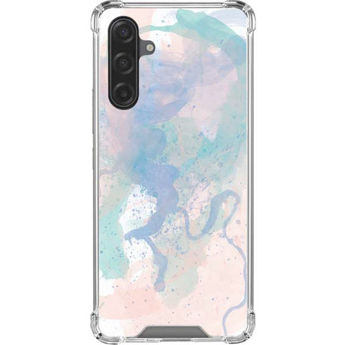 Rose Quartz & Serenity Splatter Galaxy A17 Clear Case