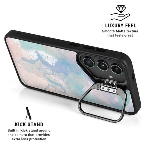 Rose Quartz & Serenity Splatter Galaxy S25 Kickstand Case
