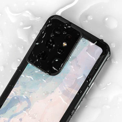 Rose Quartz & Serenity Splatter Galaxy S24 Ultra Waterproof Case