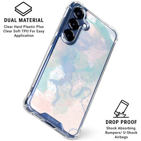 Rose Quartz & Serenity Splatter Galaxy S25 Plus Clear Case