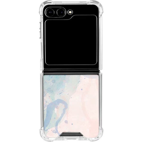 Rose Quartz & Serenity Splatter Galaxy Z Flip6 Clear Case