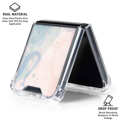 Rose Quartz & Serenity Splatter Galaxy Z Flip6 Clear Case