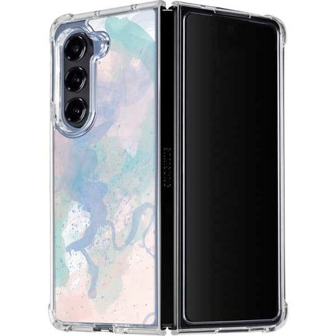 Rose Quartz & Serenity Splatter Galaxy Z Fold5 5G Clear Case