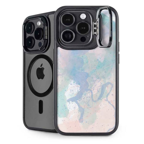 Rose Quartz & Serenity Splatter iPhone 14 Pro Kickstand Case