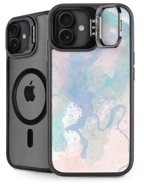 Rose Quartz & Serenity Splatter iPhone 16 Kickstand Case