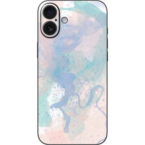 Rose Quartz & Serenity Splatter iPhone 16 Plus Skin