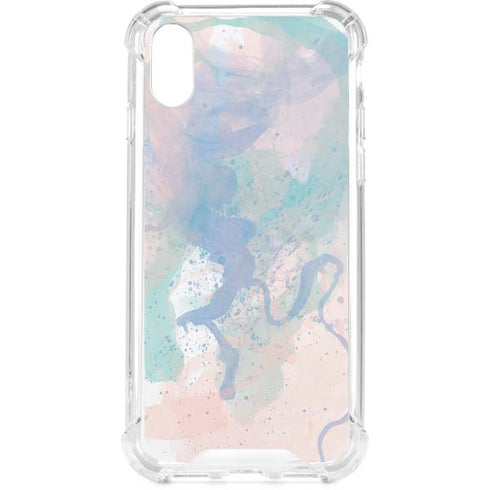 Rose Quartz & Serenity Splatter iPhone XS Clear Case