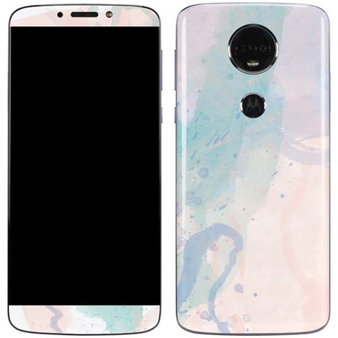Rose Quartz & Serenity Splatter Moto E5 Plus Skin
