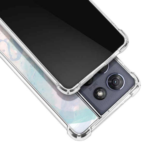 Rose Quartz & Serenity Splatter Moto G 5G (2025) Clear Case