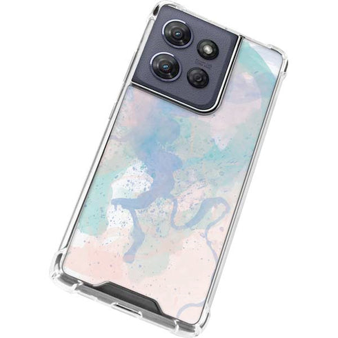 Rose Quartz & Serenity Splatter Moto G Power 5G (2025) Clear Case