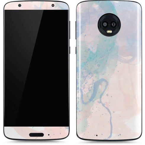 Rose Quartz & Serenity Splatter Moto G6 Skin