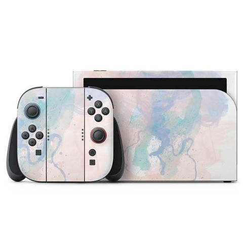 Rose Quartz & Serenity Splatter Nintendo Switch 2 (2025) with Joy-Con Skin