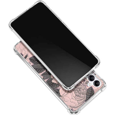 Rose Quartz Floral Gabb Phone 4 Clear Case