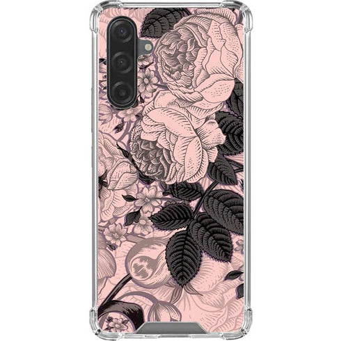 Rose Quartz Floral Galaxy A17 Clear Case