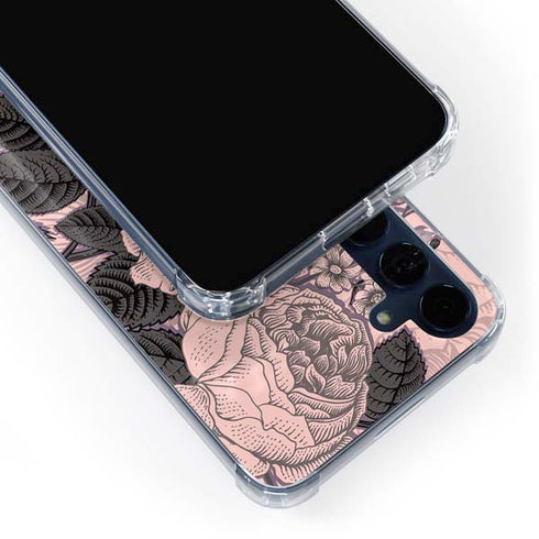 Rose Quartz Floral Galaxy A35 5G Clear Case