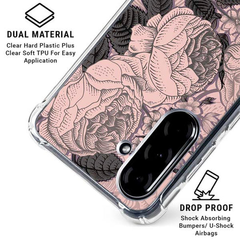 Rose Quartz Floral Galaxy A36 5G Clear Case