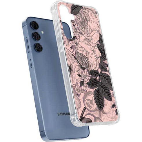 Rose Quartz Floral Galaxy A55 5G Clear Case