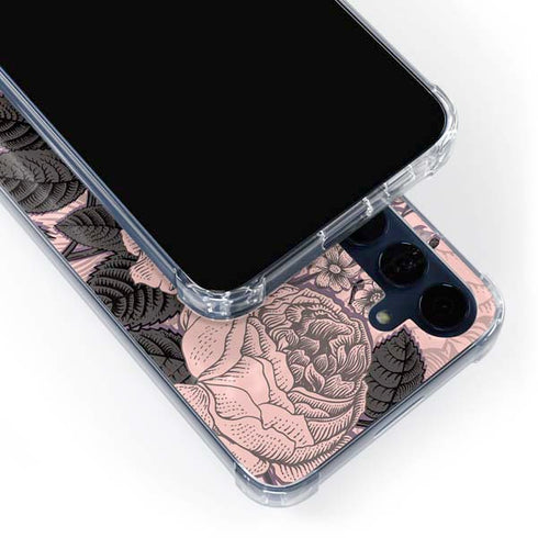 Rose Quartz Floral Galaxy A55 5G Clear Case
