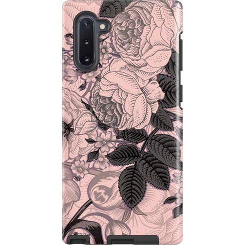 Rose Quartz Floral Galaxy Cases