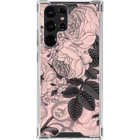 Rose Quartz Floral Galaxy S23 Ultra Clear Case