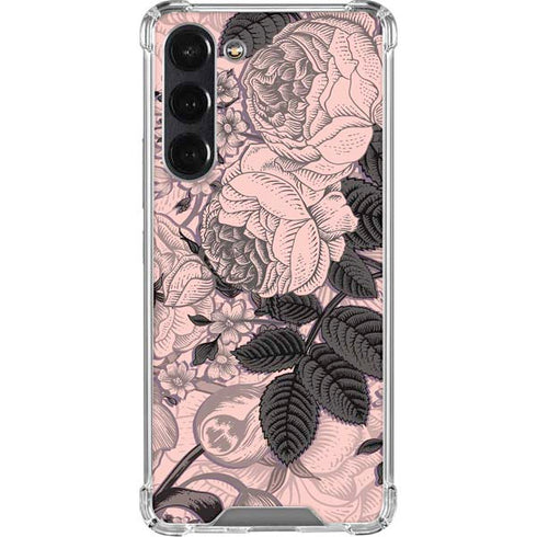Rose Quartz Floral Galaxy S24 FE Clear Case