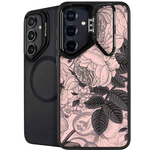 Rose Quartz Floral Galaxy S25 Kickstand Case