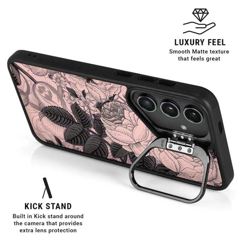 Rose Quartz Floral Galaxy S25 Kickstand Case