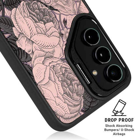 Rose Quartz Floral Galaxy S25 Kickstand Case