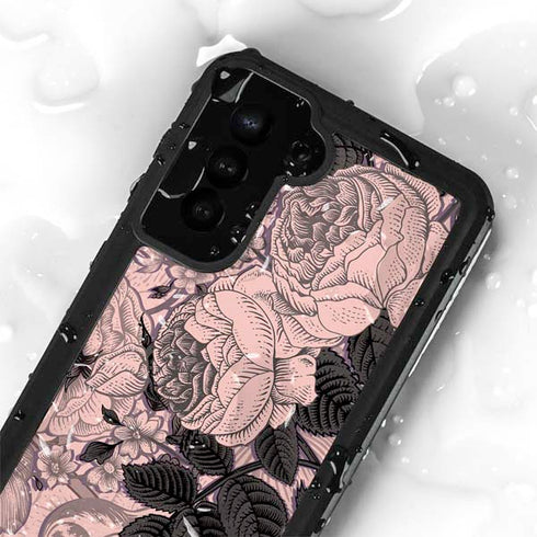 Rose Quartz Floral Galaxy S24 Plus Waterproof Case