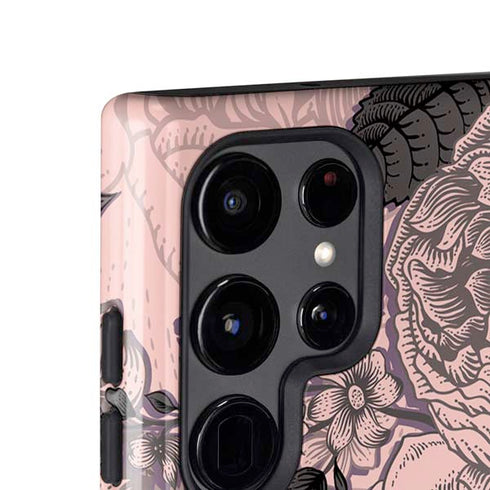 Rose Quartz Floral Galaxy S25 Ultra Impact Case