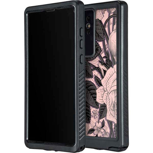 Rose Quartz Floral Galaxy S24 Ultra Waterproof Case