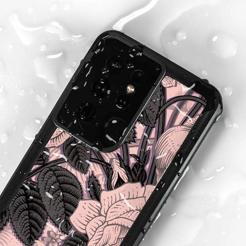 Rose Quartz Floral Galaxy S24 Ultra Waterproof Case