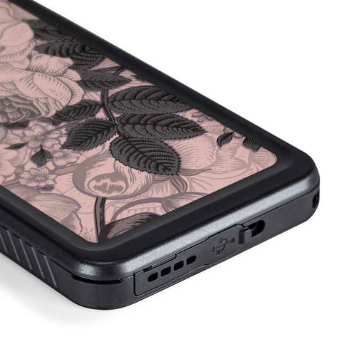 Rose Quartz Floral Galaxy S24 Waterproof Case