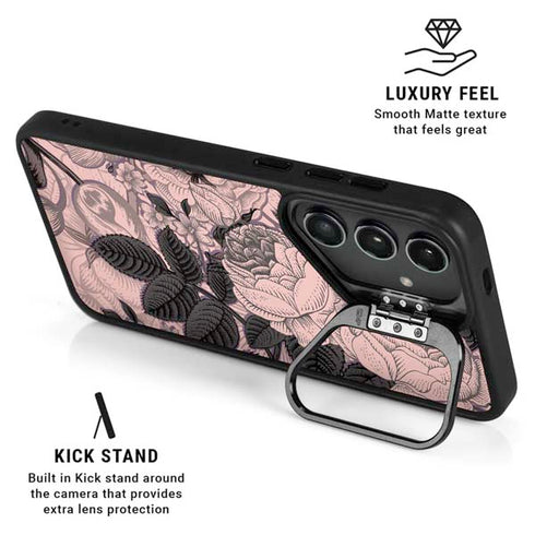 Rose Quartz Floral Galaxy S25 FE Kickstand Case