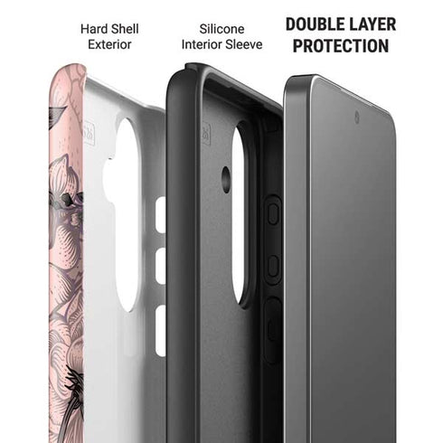 Rose Quartz Floral Galaxy S26 Impact Case