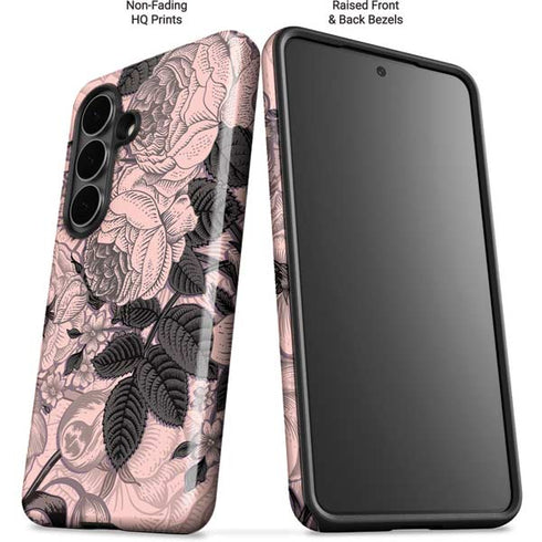 Rose Quartz Floral Galaxy S26 Impact Case