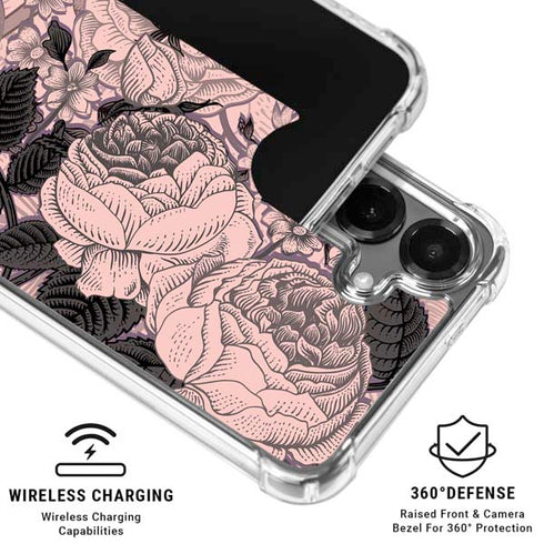 Rose Quartz Floral Galaxy S26 Plus Clear Case