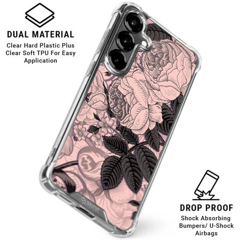Rose Quartz Floral Galaxy S26 Plus Clear Case