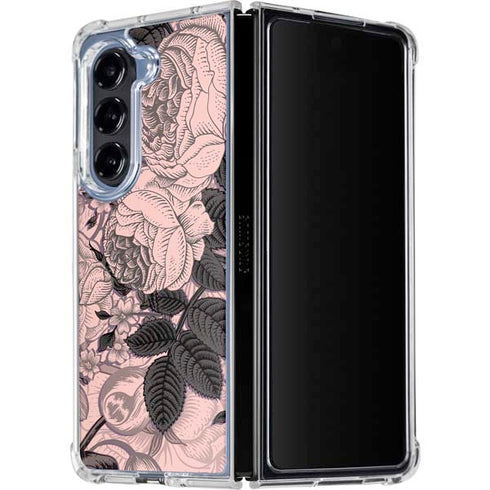 Rose Quartz Floral Galaxy Z Fold5 5G Clear Case