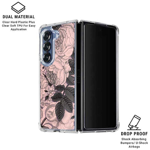Rose Quartz Floral Galaxy Z Fold6 Clear Case