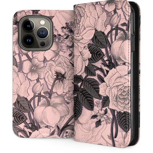 Rose Quartz Floral iPhone 13 Pro Folio Case