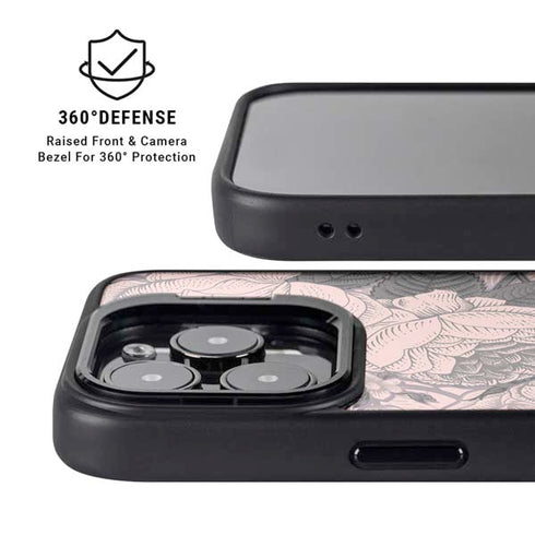 Rose Quartz Floral iPhone 13 Pro Kickstand Case