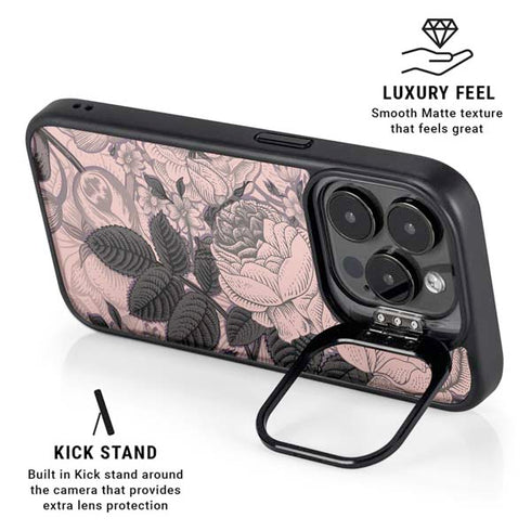 Rose Quartz Floral iPhone 13 Pro Max Kickstand Case