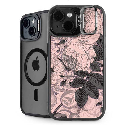 Rose Quartz Floral iPhone 14 Plus Kickstand Case