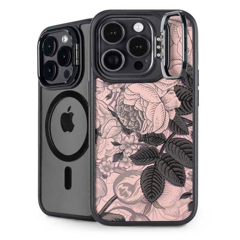 Rose Quartz Floral iPhone 15 Pro Kickstand Case