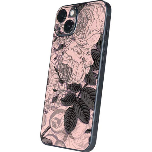 Rose Quartz Floral iPhone 15 Skin