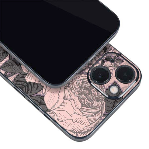 Rose Quartz Floral iPhone 15 Skin